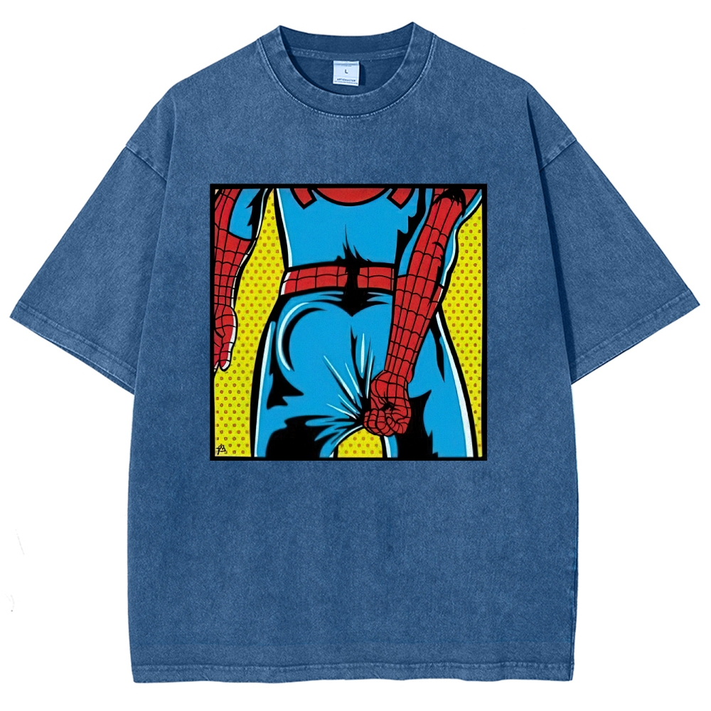 "Spider-Booty" Pop Art Spider-Man Washed T-Shirt