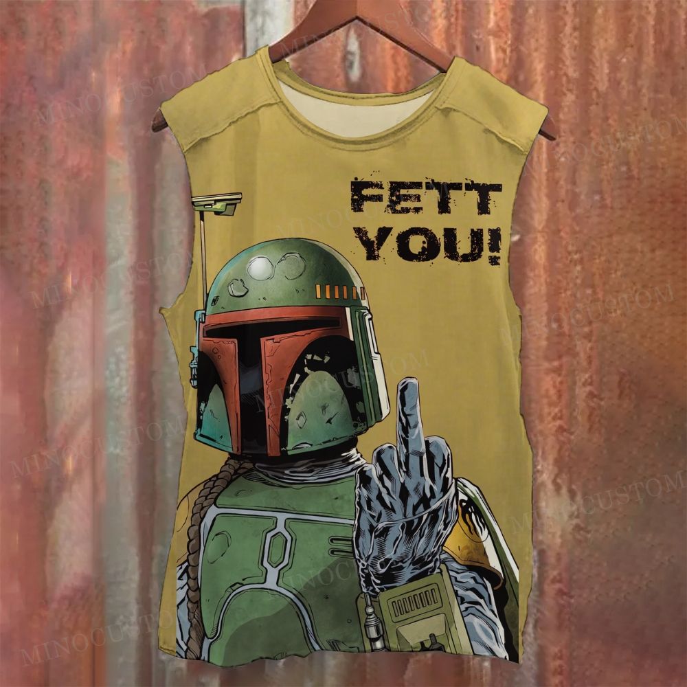 "Fett You!" Boba Fett Sarcastic Sleeveless Printed Tank Top