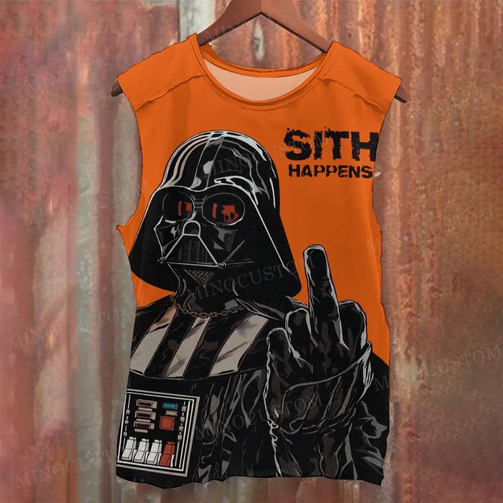 "Sith Happens" Darth Vader Sarcastic Sleeveless Printed Tank Top