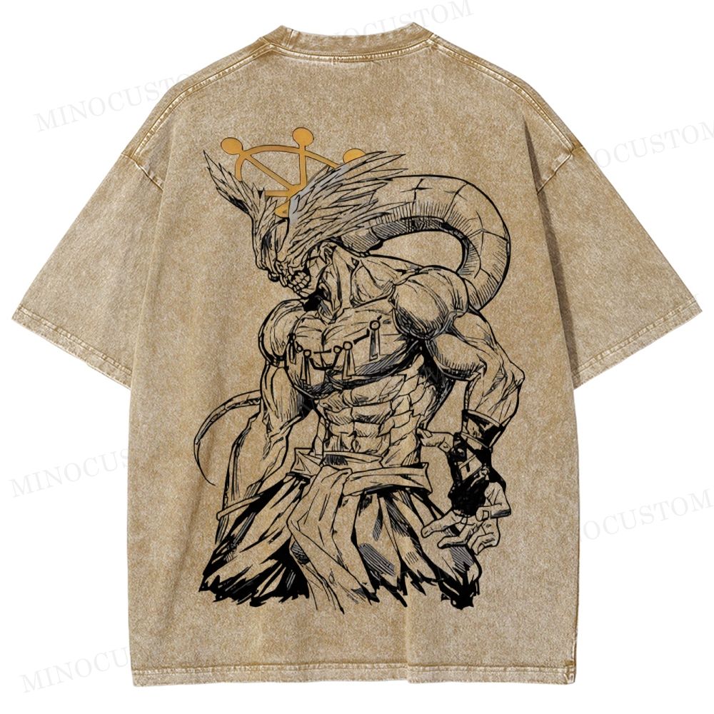 Retro Gothic Anime Washed T-Shirt 