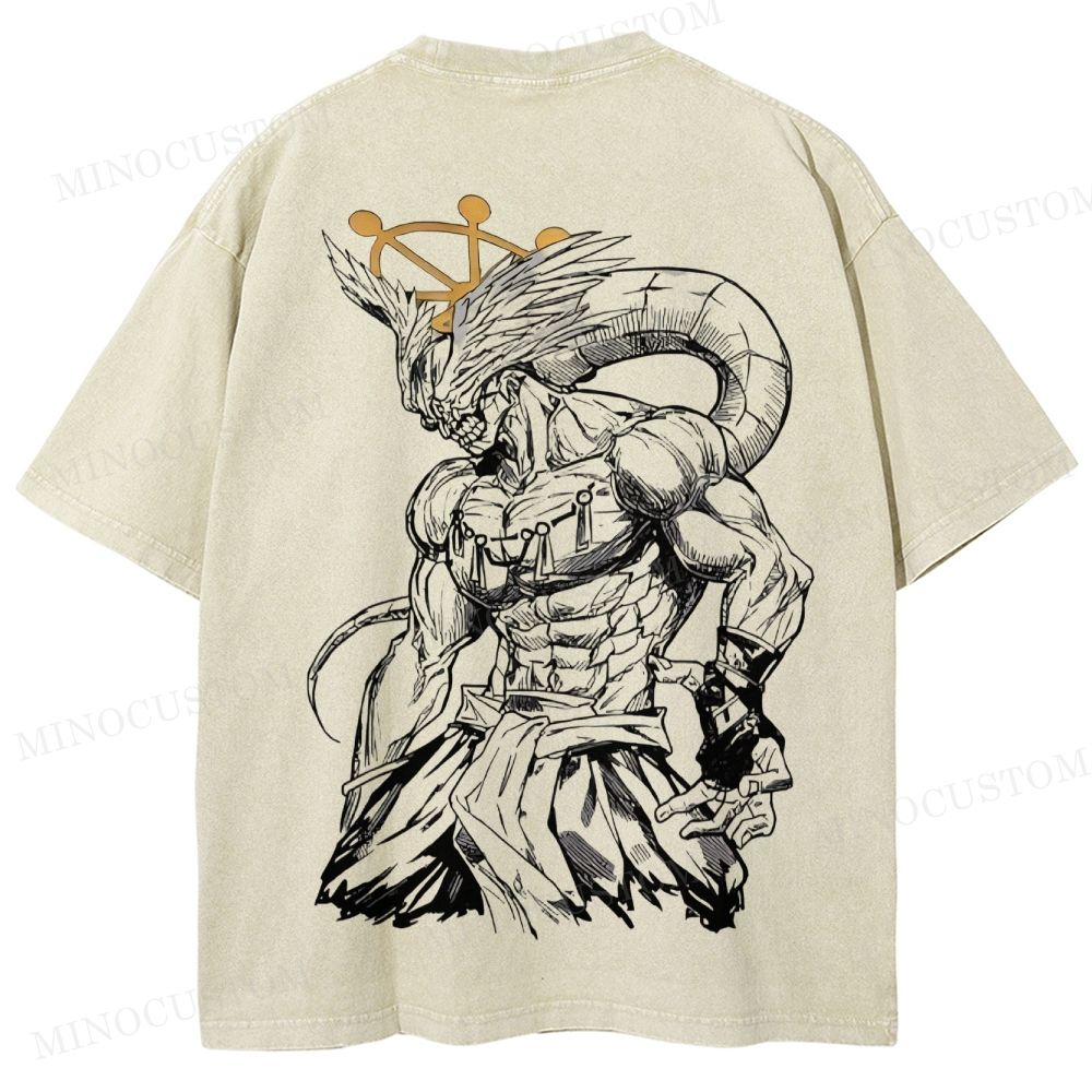 Retro Gothic Anime Washed T-Shirt 