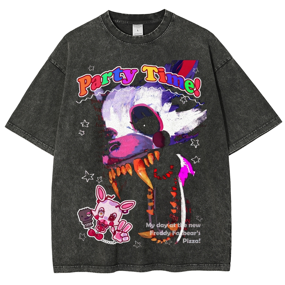 "Party Time!" Five Nights at Freddy's Animatronic  Washed T-Shirt