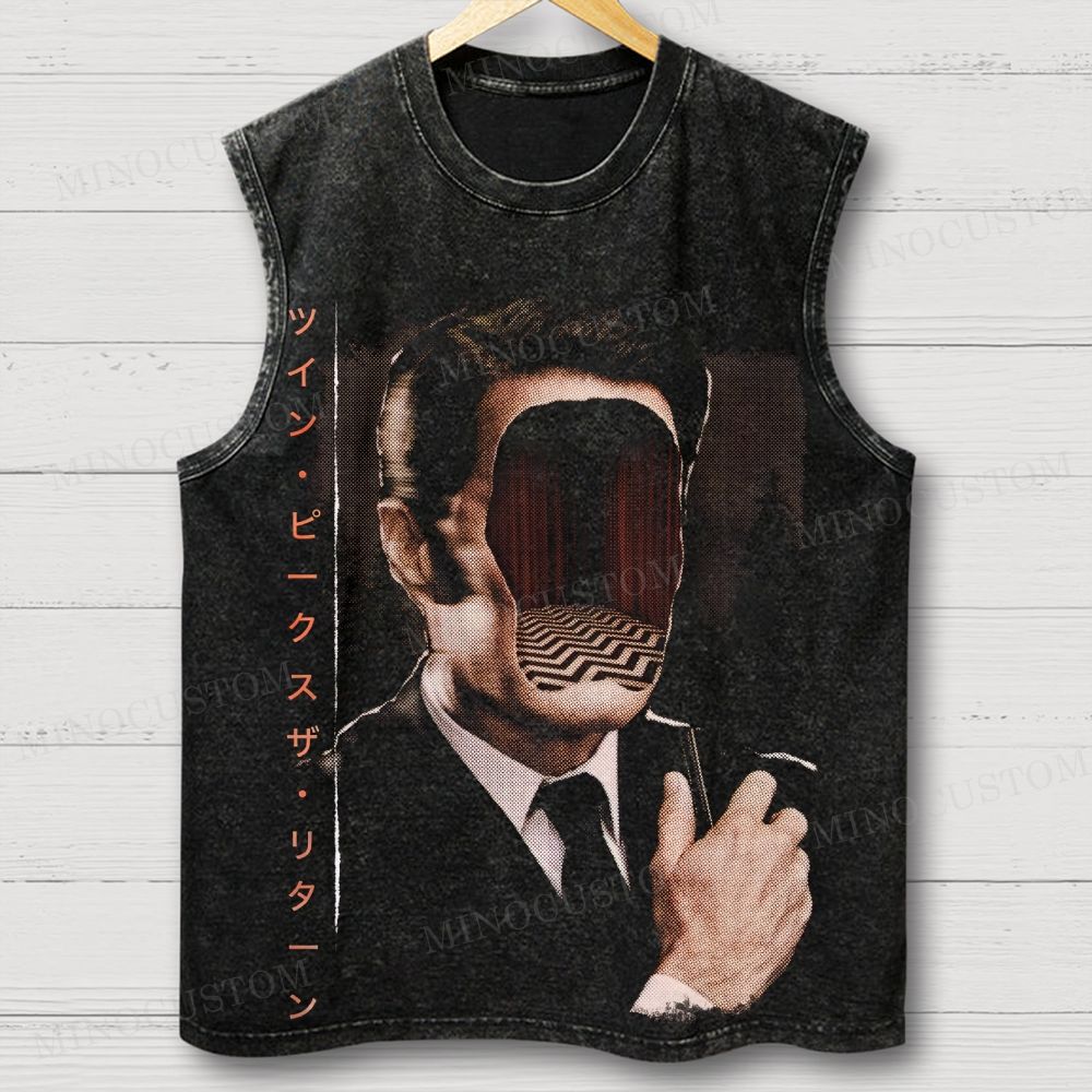 Twin Peaks Agent Cooper Japanese Style Sleeveless Washed Vest
