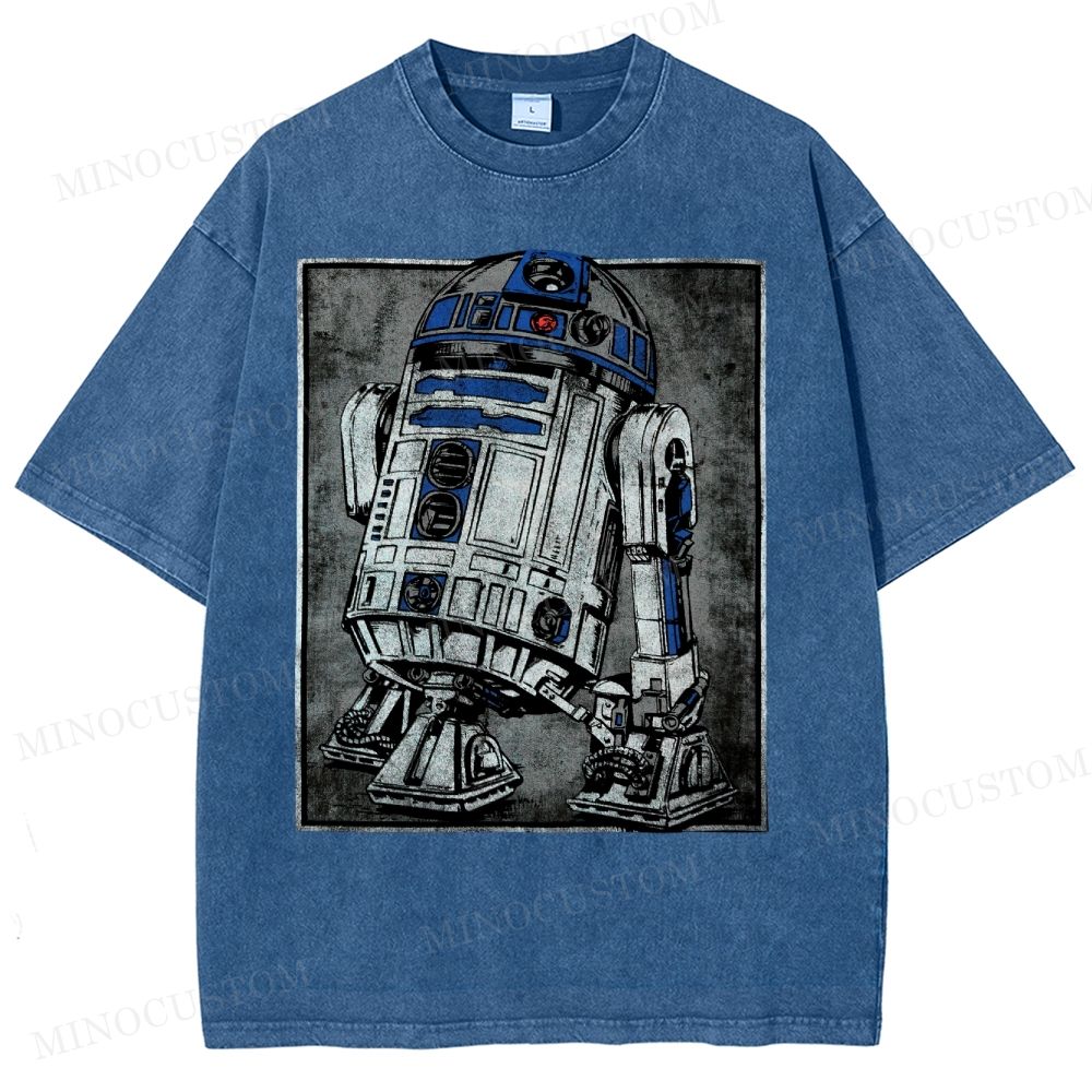 Retro Sci-Fi Robot Washed T-Shirt 