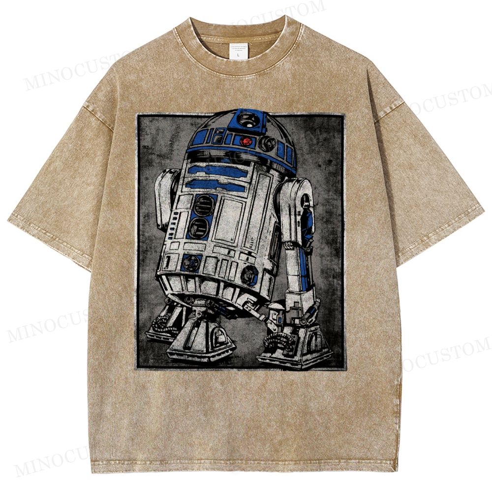 Retro Sci-Fi Robot Washed T-Shirt 