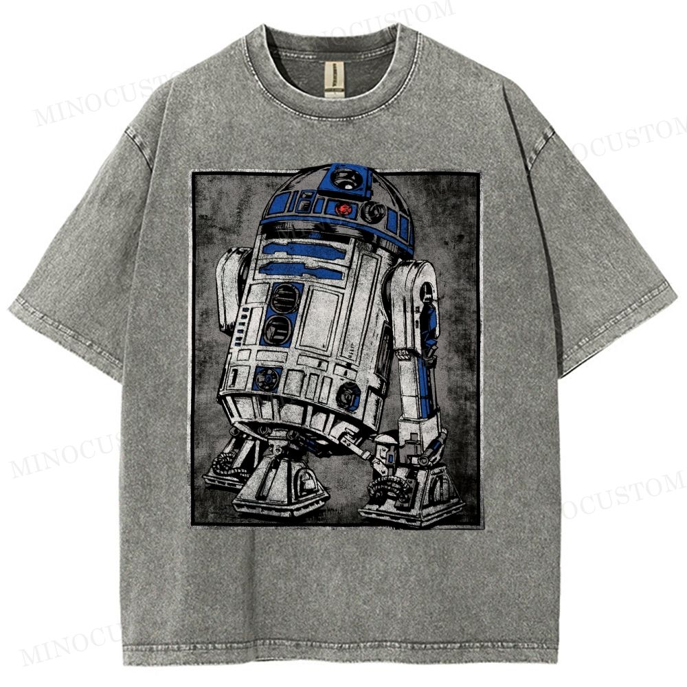 Retro Sci-Fi Robot Washed T-Shirt 