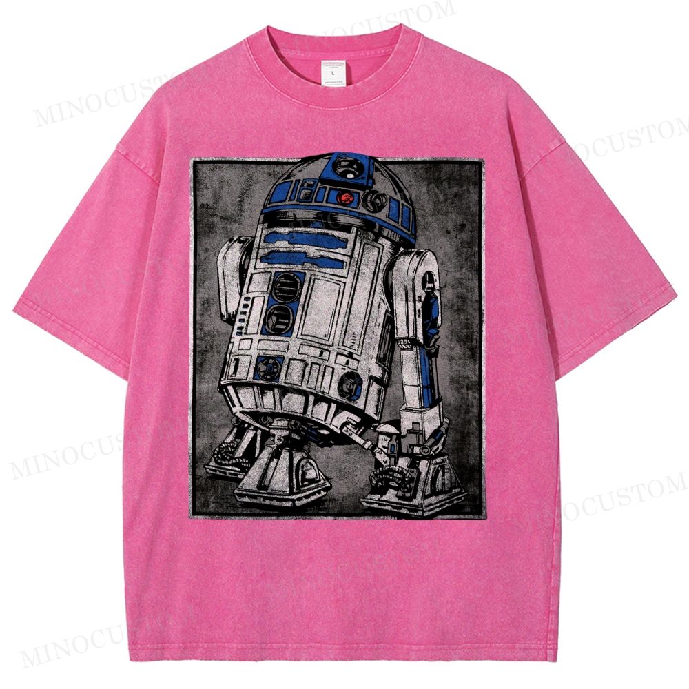 Retro Sci-Fi Robot Washed T-Shirt 