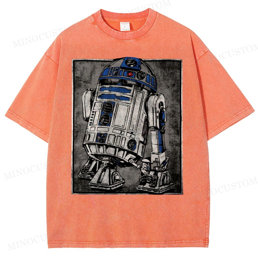 Retro Sci-Fi Robot Washed T-Shirt 