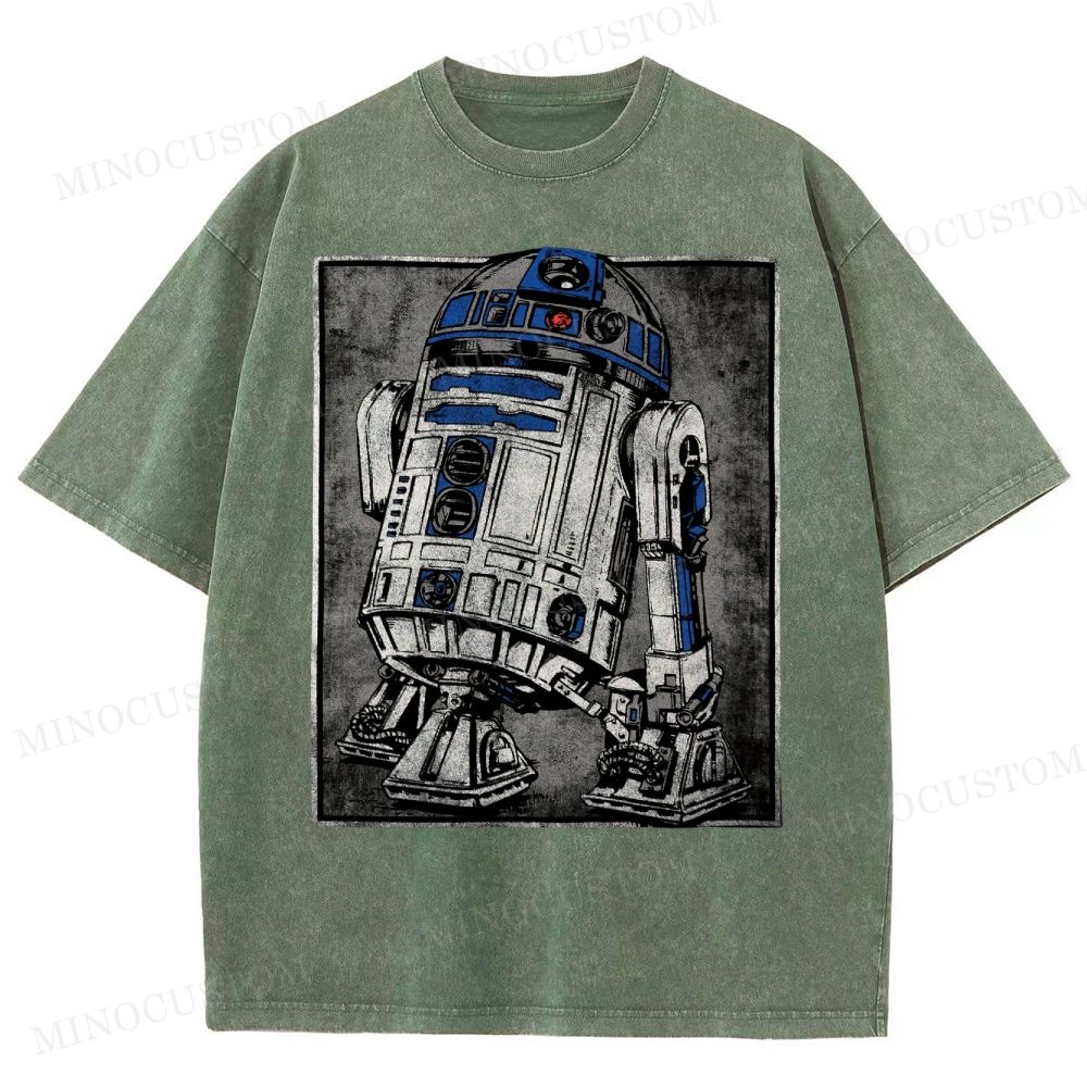 Retro Sci-Fi Robot Washed T-Shirt 