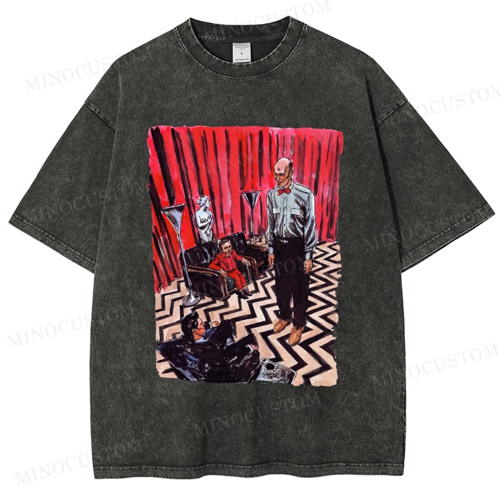 Twin Peaks Black Lodge Watercolor Art Washed T-Shirt