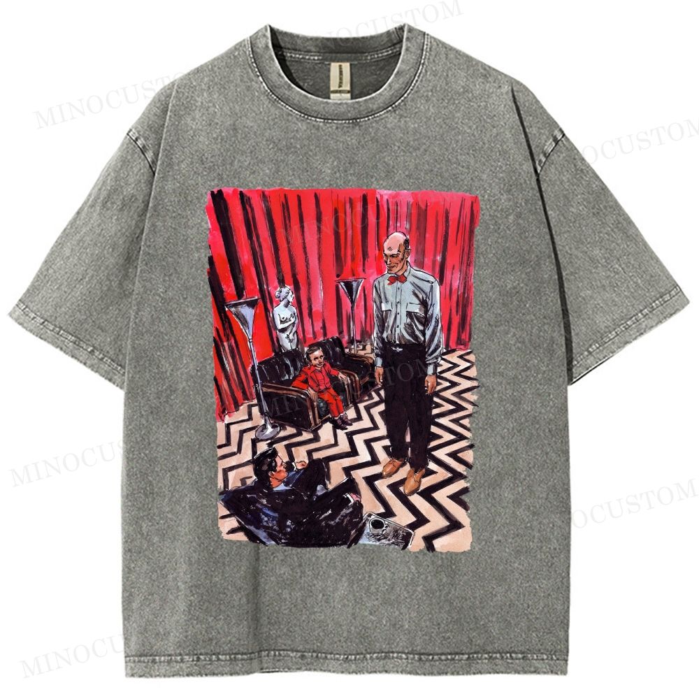 Twin Peaks Black Lodge Watercolor Art Washed T-Shirt