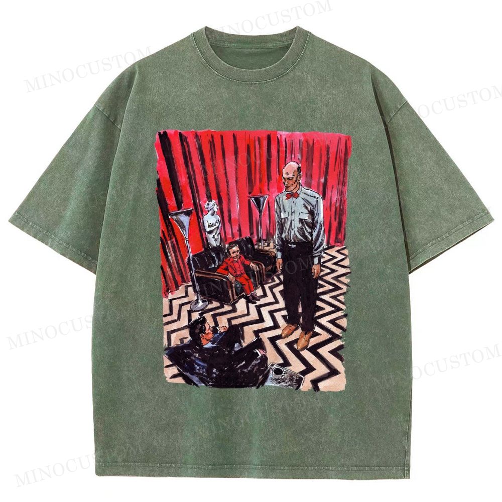 Twin Peaks Black Lodge Watercolor Art Washed T-Shirt