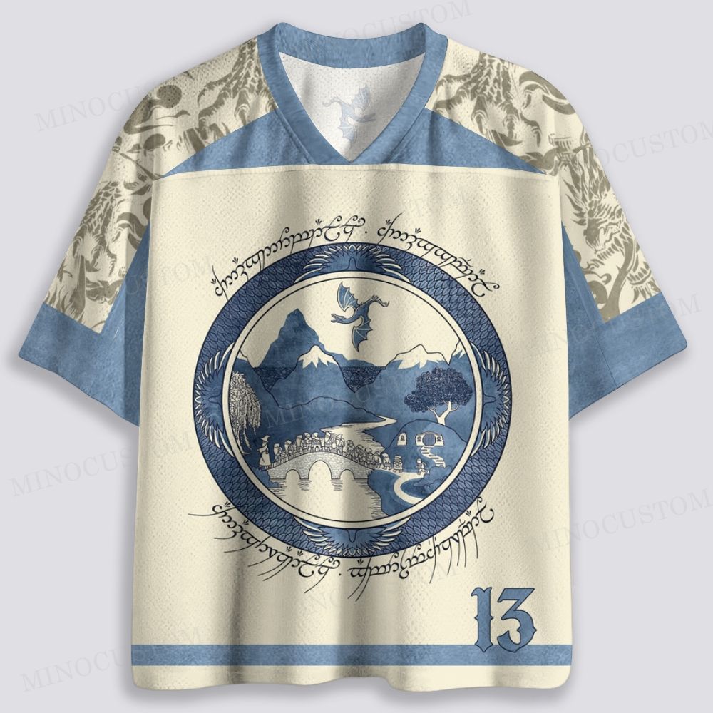 Retro Map Graphic  Breathable Mesh Jersey 
