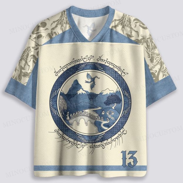 Retro Map Graphic  Breathable Mesh Jersey 