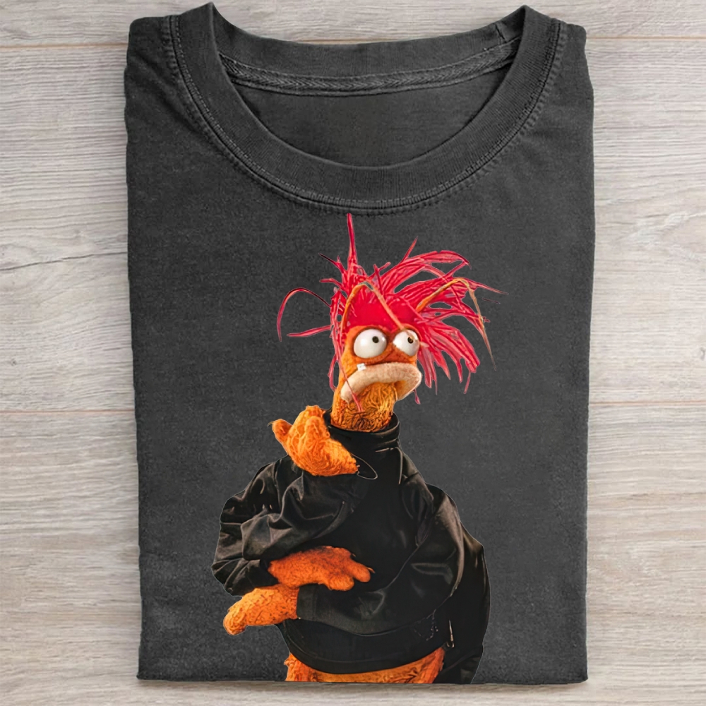 "Stressed Out" Puppet Meme Vintage Washed Tee