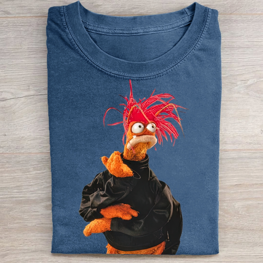 "Stressed Out" Puppet Meme Vintage Washed Tee