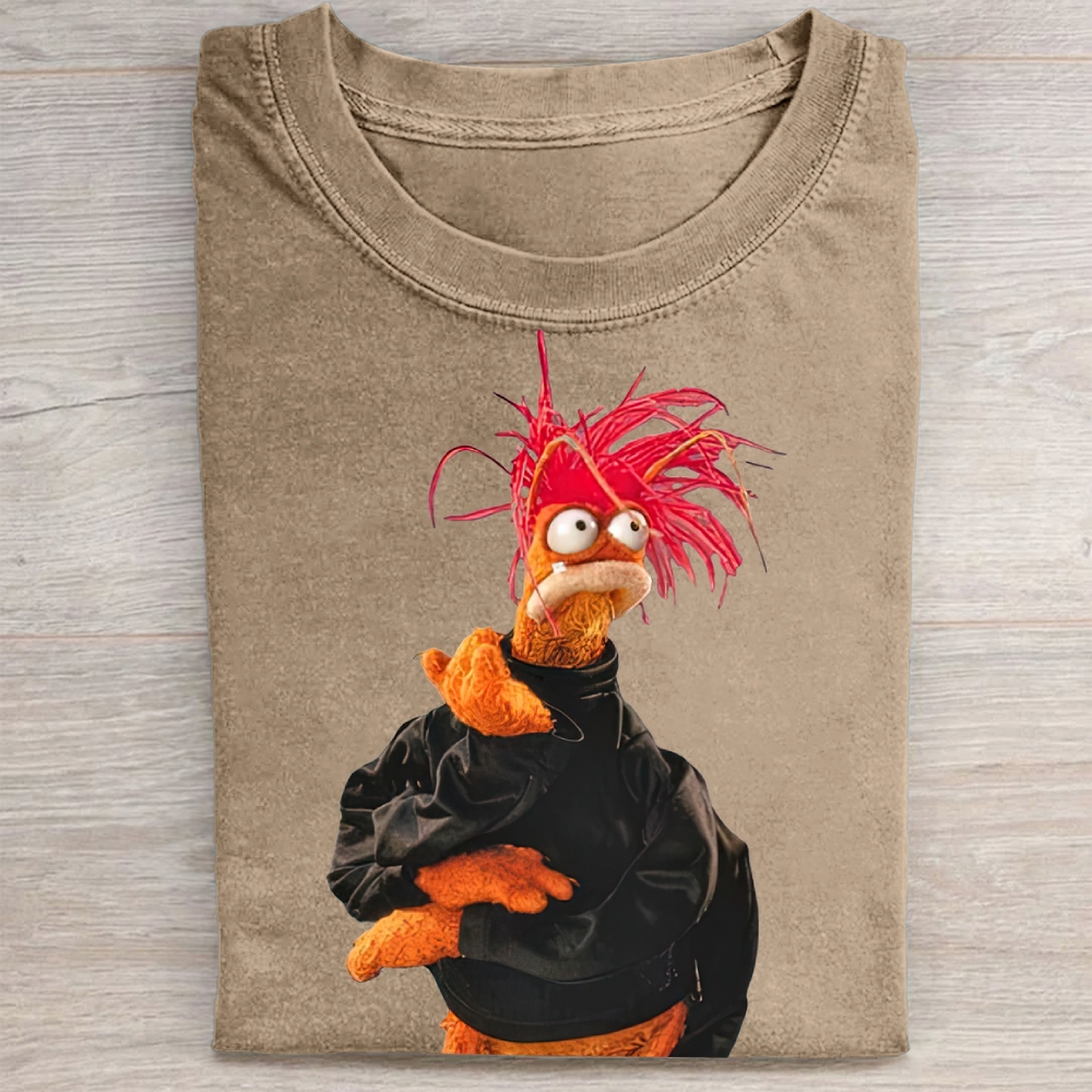 "Stressed Out" Puppet Meme Vintage Washed Tee