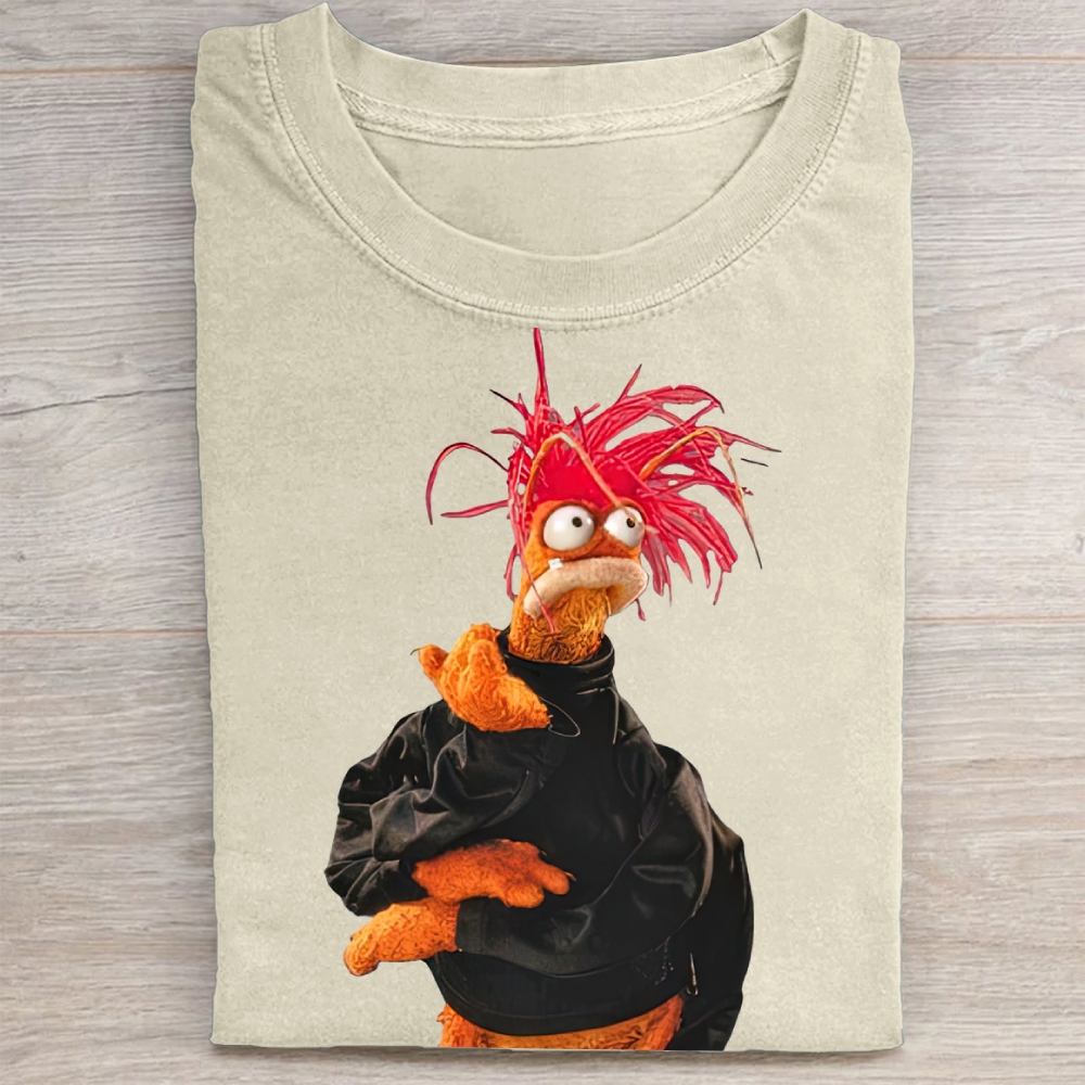 "Stressed Out" Puppet Meme Vintage Washed Tee