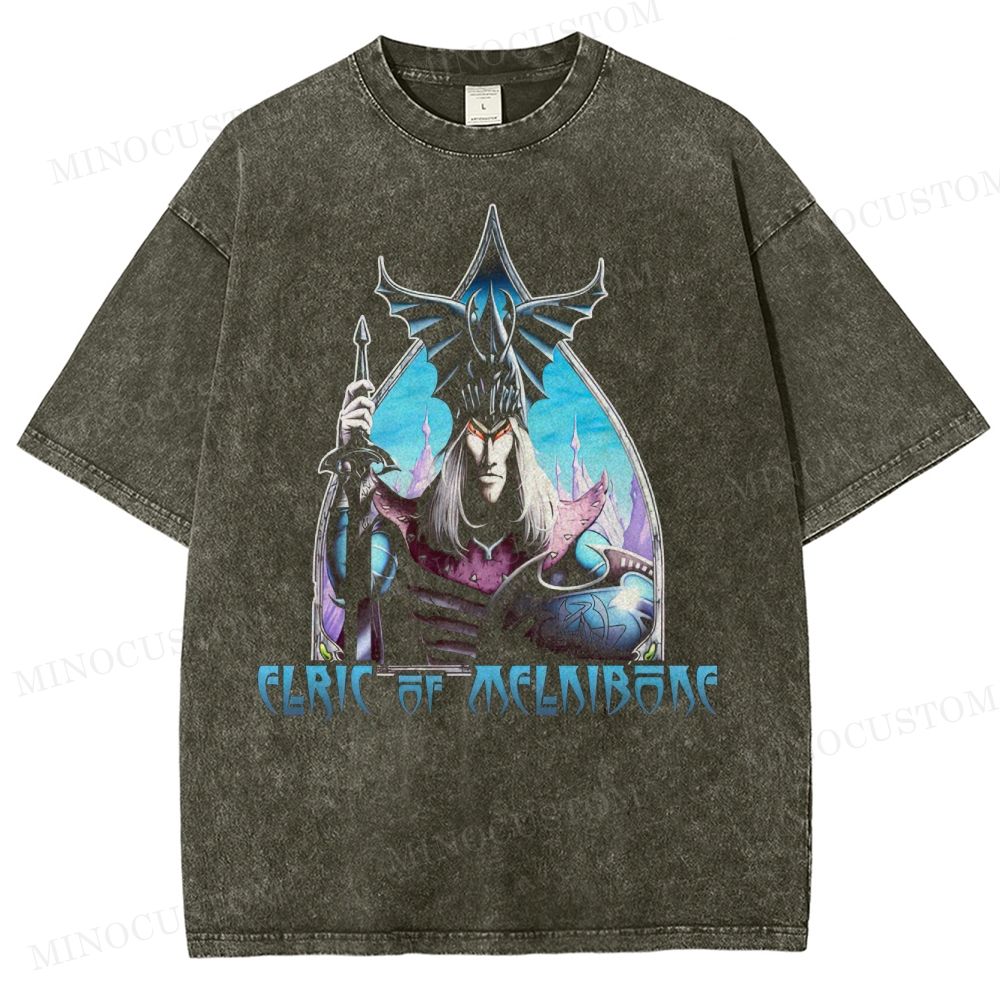 "Elric of Melniboné" Dark Fantasy Washed T-Shirt