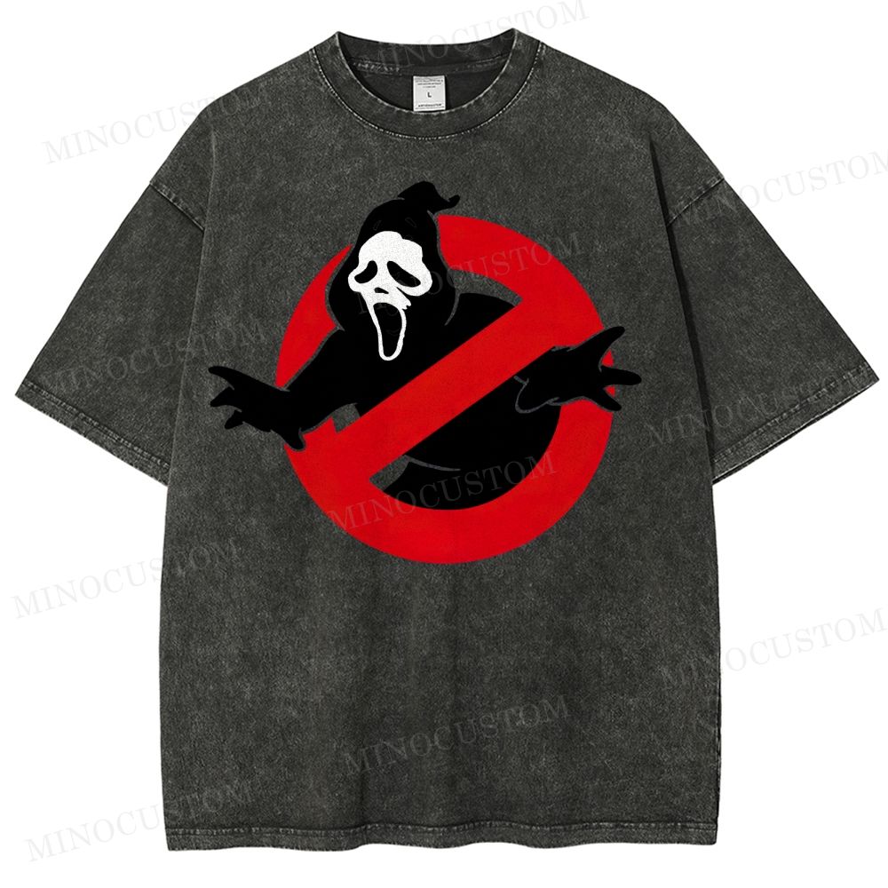"Ghostbusters x Ghostface" Horror Crossover Washed T-Shirt