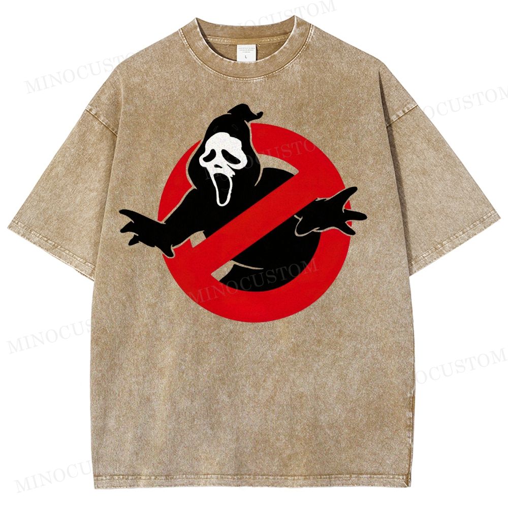"Ghostbusters x Ghostface" Horror Crossover Washed T-Shirt