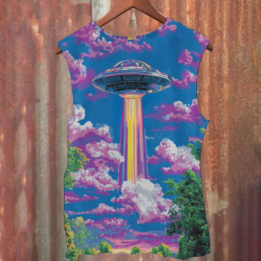 "Vibrant Pasture Cows" Colorful Farm Printed Tank Top