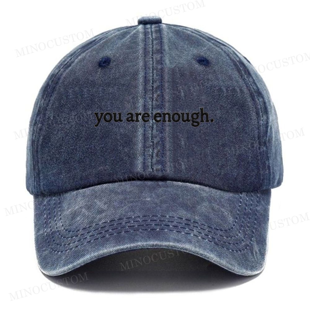 'You Are Enough' Vintage Casual Washed Cap