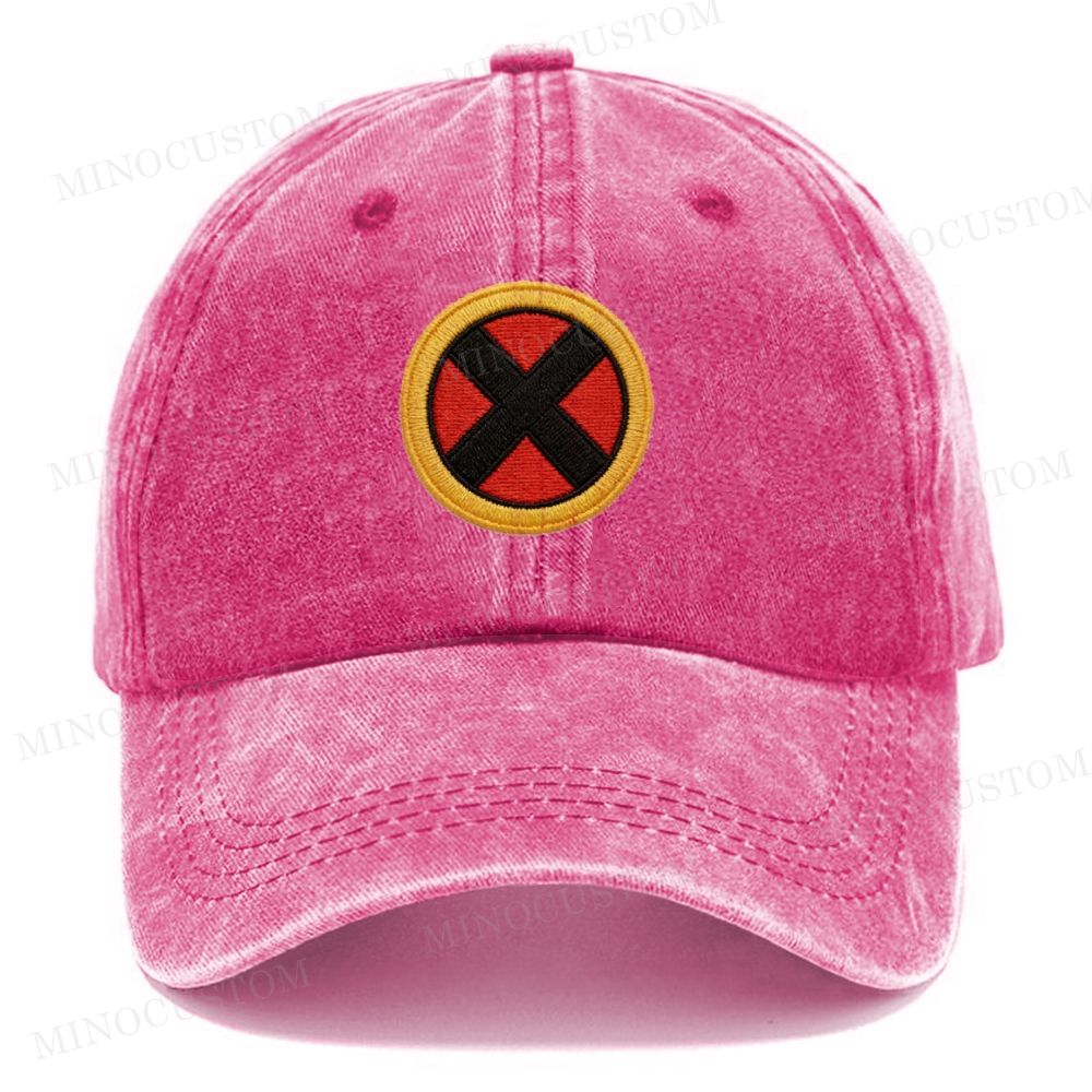 X-Men Embroidered Log Vintage Casual Washed Cap