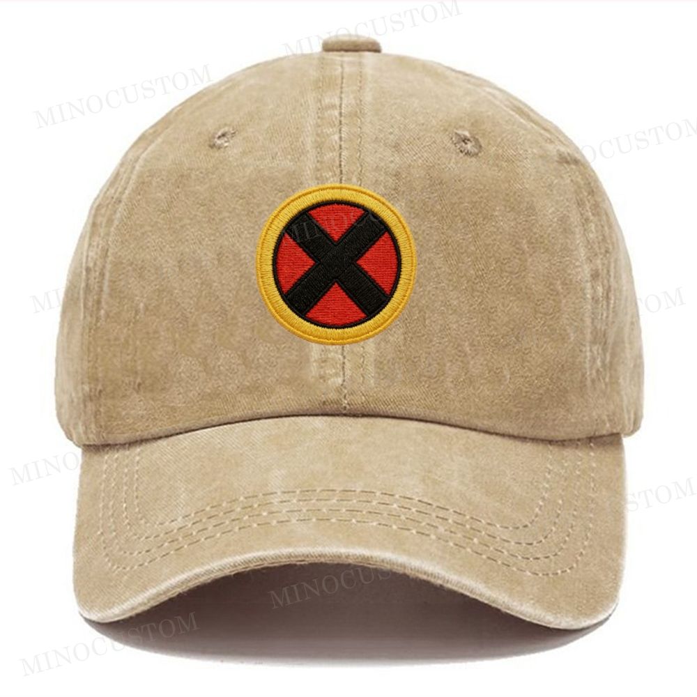 X-Men Embroidered Log Vintage Casual Washed Cap