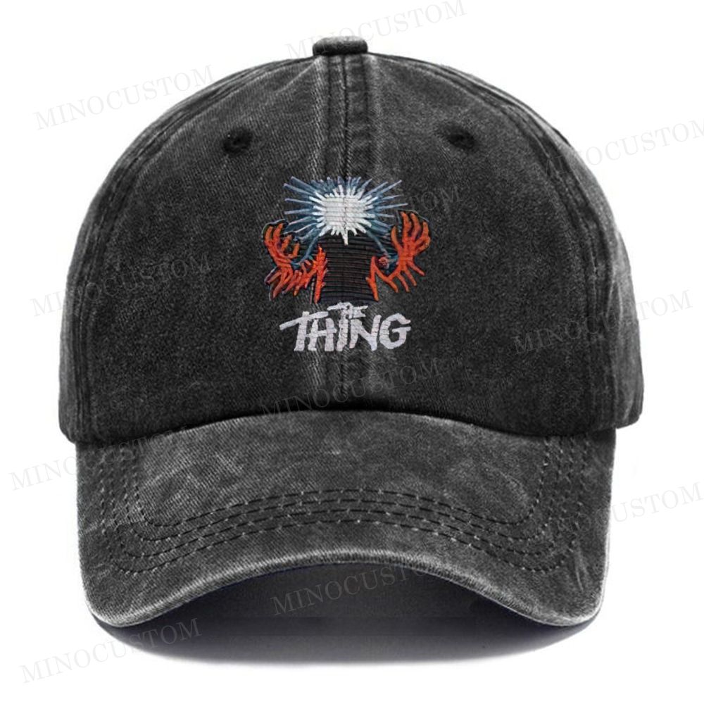 1982 Vintage Horror Movie   Embroidered Washed Cap 