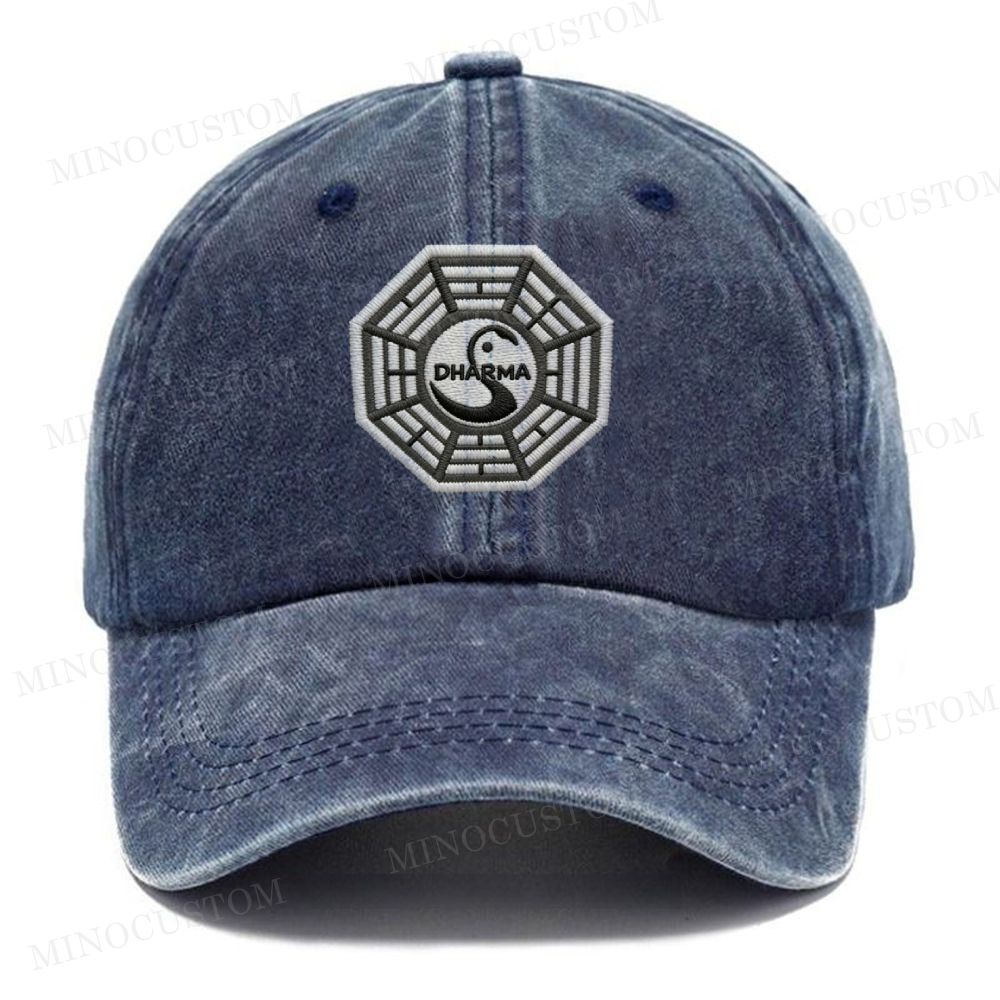 Embroidery Dharma Initiative Logo Vintage Casual Washed Cap