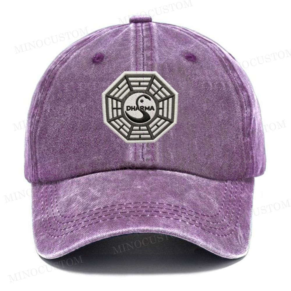Embroidery Dharma Initiative Logo Vintage Casual Washed Cap