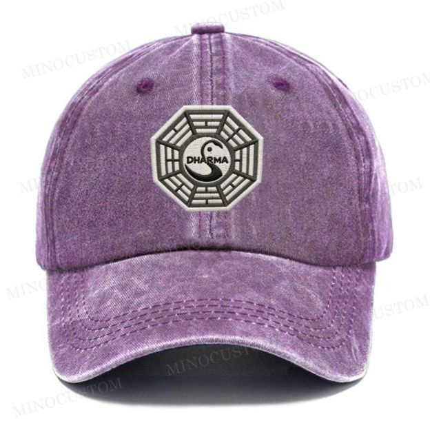 Embroidery Dharma Initiative Logo Vintage Casual Washed Cap