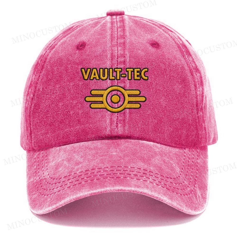  Vault-Tec Logo Embroidered Washed Cap 