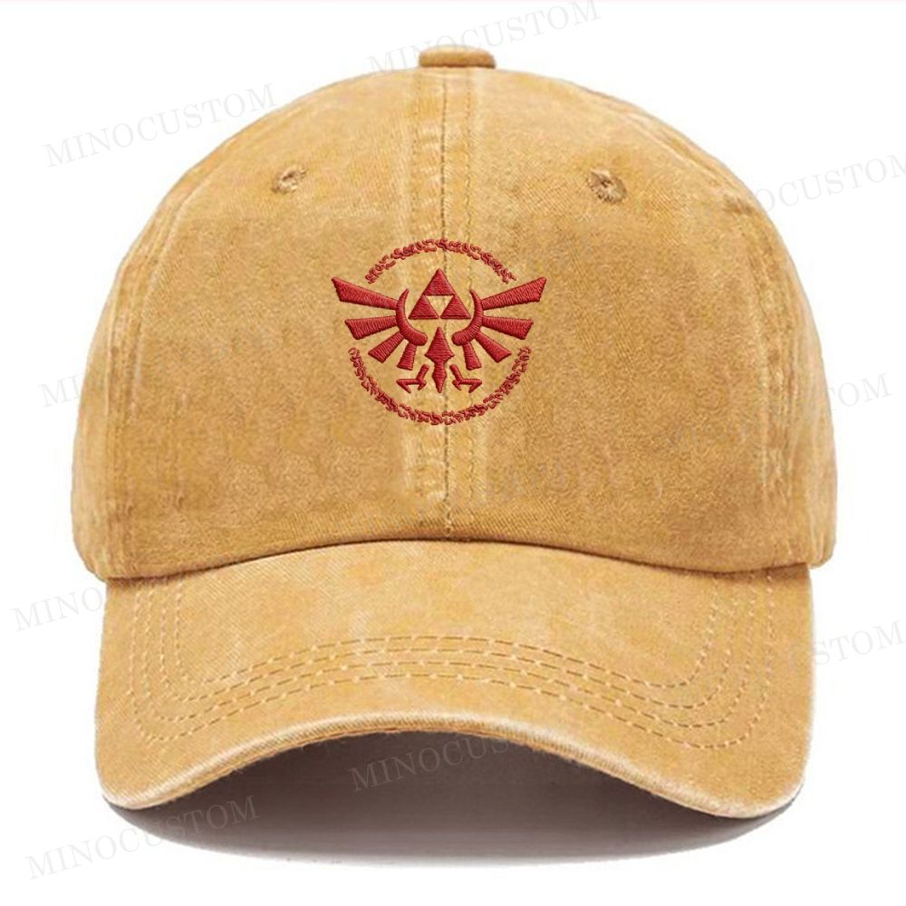 Embroidery  The Legend of Zelda Triforce Vintage Casual Washed Cap