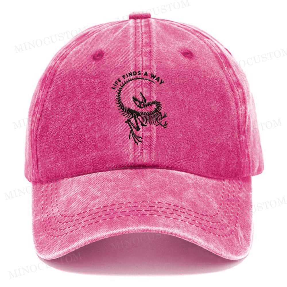 Dinosaur Skeleton Vintage Casual Washed Cap