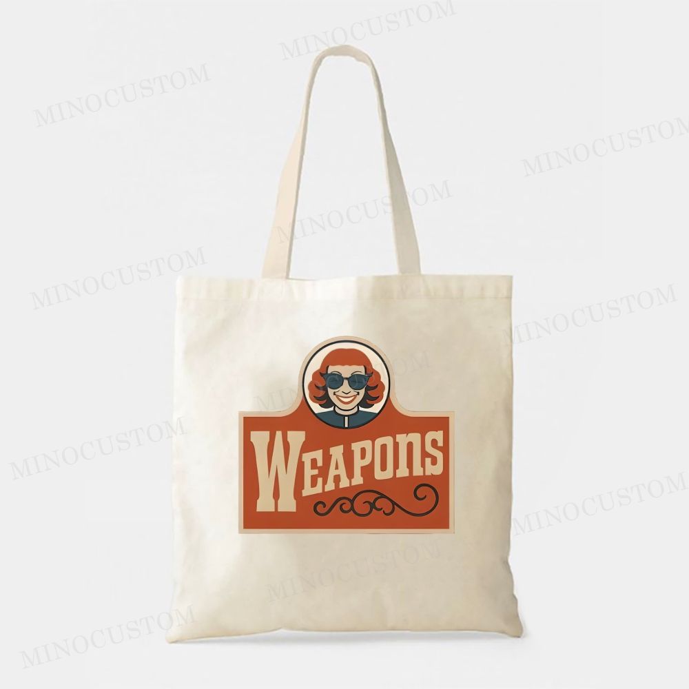  Vintage Satire Graphic Weapons Tote Bag 
