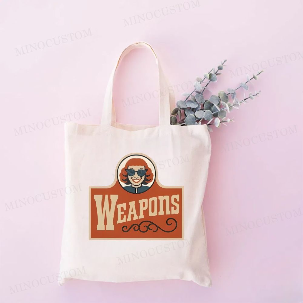  Vintage Satire Graphic Weapons Tote Bag 