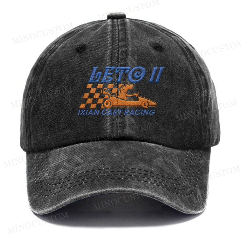 Embroidery Leto II Ixian Cart Racing Vintage Casual Washed Cap
