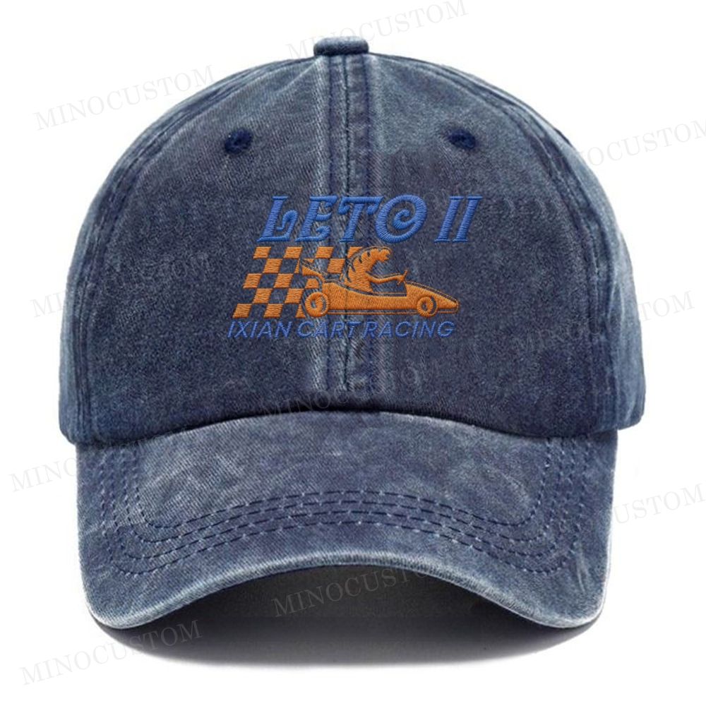 Embroidery Leto II Ixian Cart Racing Vintage Casual Washed Cap