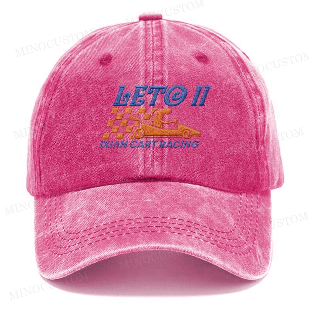 Embroidery Leto II Ixian Cart Racing Vintage Casual Washed Cap
