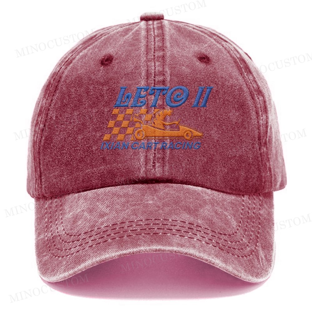 Embroidery Leto II Ixian Cart Racing Vintage Casual Washed Cap
