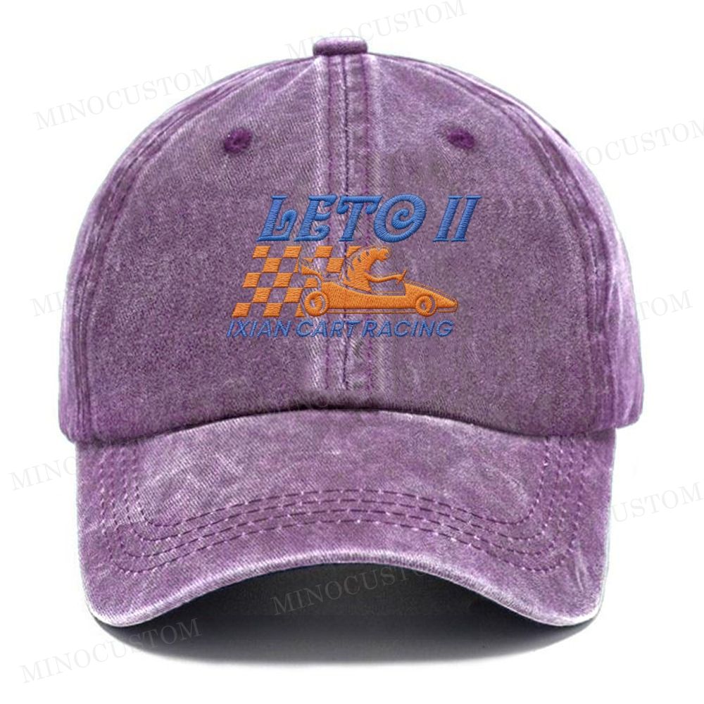 Embroidery Leto II Ixian Cart Racing Vintage Casual Washed Cap