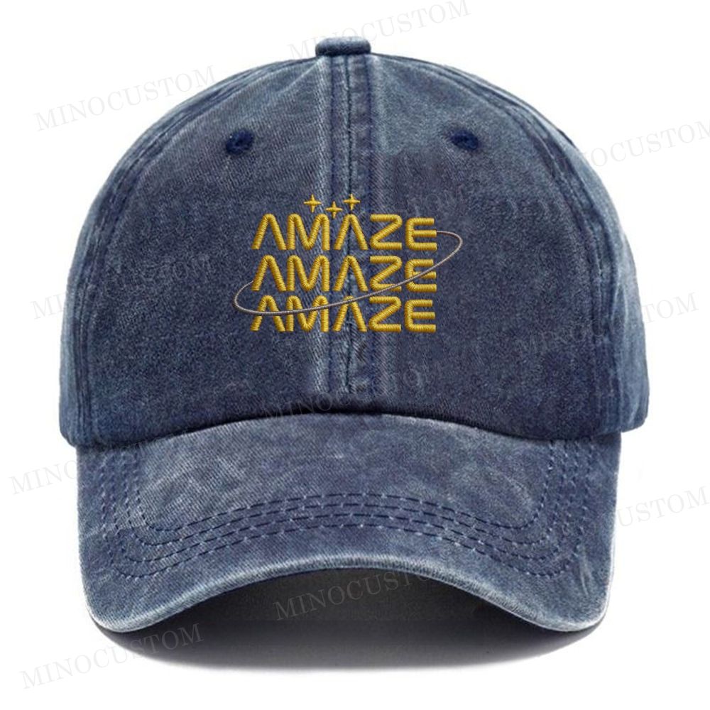 Embroidered   Amaze Amaze Amaze Washed Cap