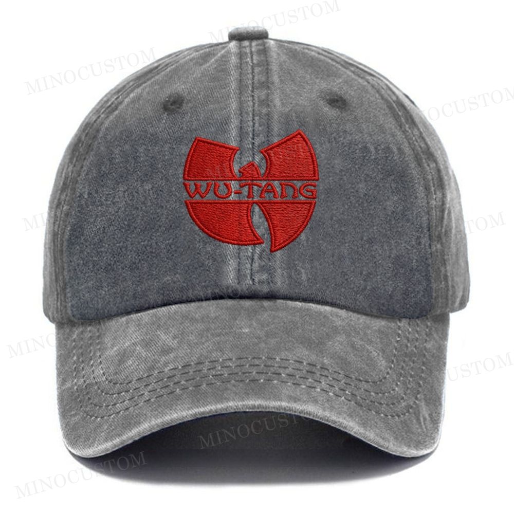 Embroidered  “Wu-Tang Clan Red Logo” Washed Cap 