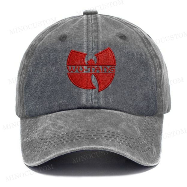 Embroidered  “Wu-Tang Clan Red Logo” Washed Cap 