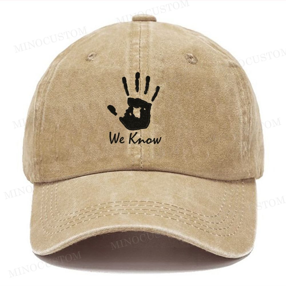 Embroidered-We Know Washed Cap 