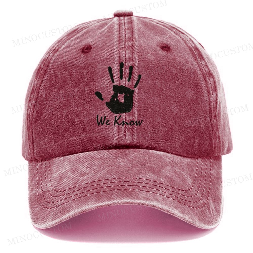 Embroidered-We Know Washed Cap 