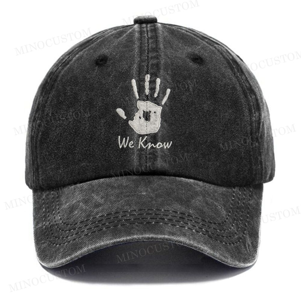 Embroidered-We Know Washed Cap 
