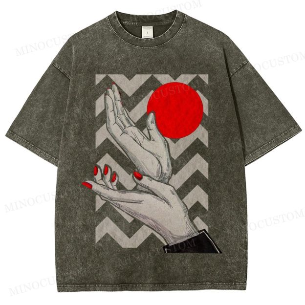 Japanese Style Hands & Sun Washed T-Shirt